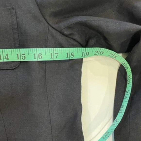 TALBOTS Vintage Petites Black Irish Linen Button Closure Jacket ~ Size 8 - Picture 14 of 15